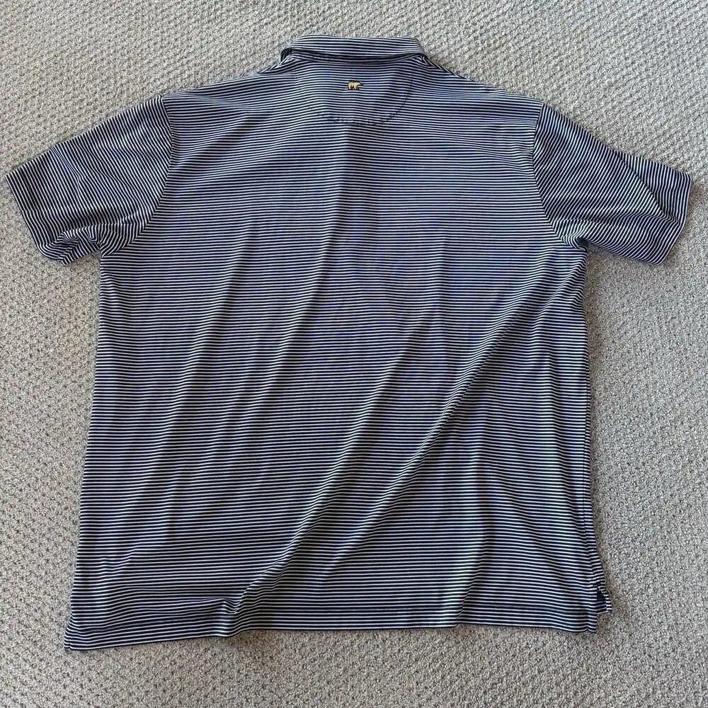 Jack Nicklaus Golf Polo Shirt Size XXL Casual White Black Striped Stretch Light